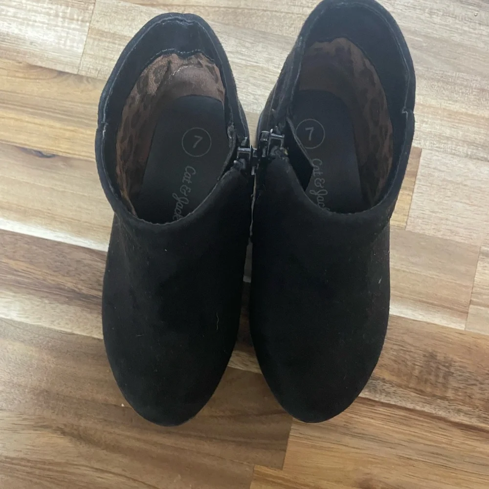 Cat and jack black toddler ankle‎ boots girls size 7
